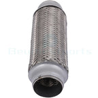 1.75" x 8" OAL Chrome Stainless Steel Flex Pipe for Universal Applications