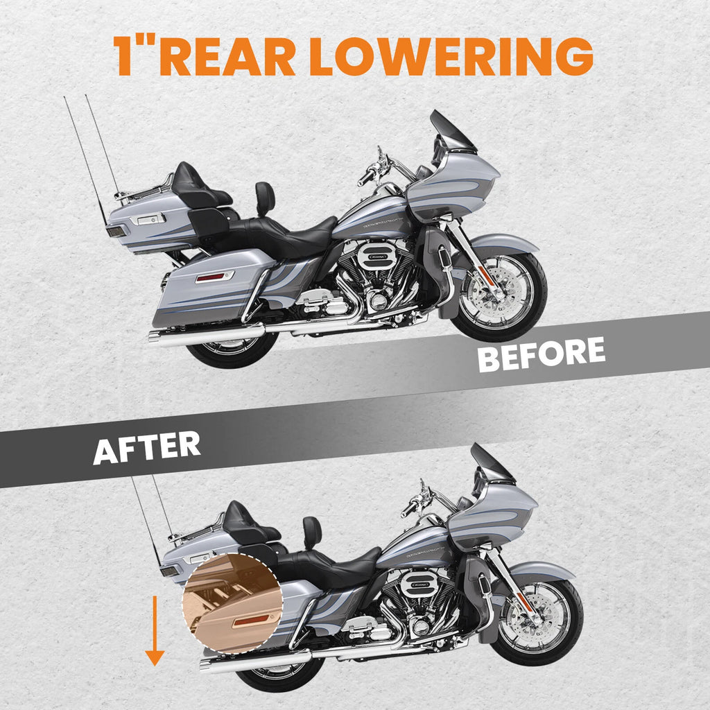 1" Rear Lowering Kit for Harley-Davidson Street Glide FLHX Road Glide (2008–2023)