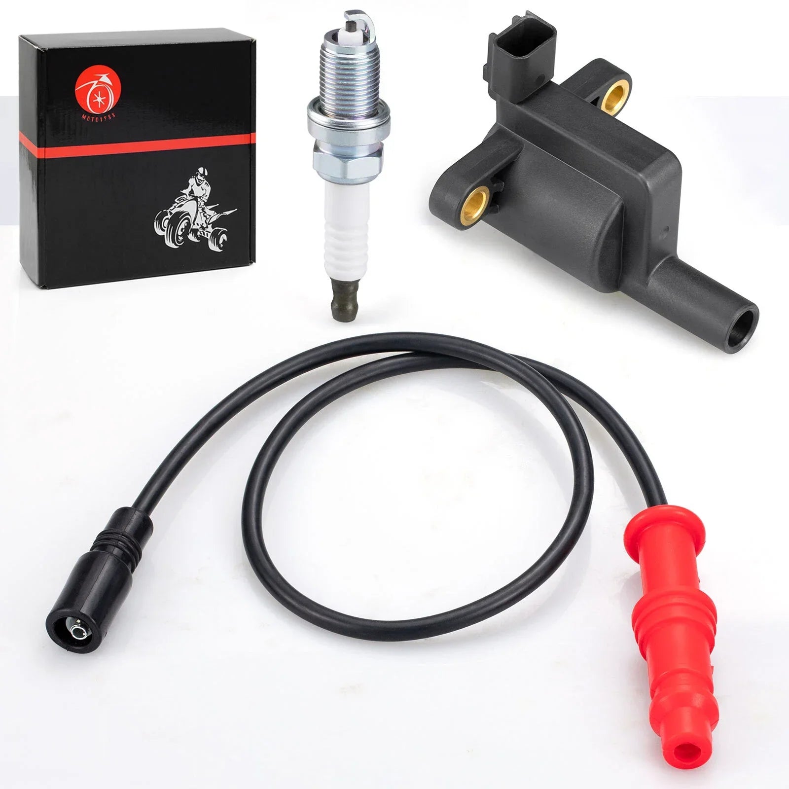 Ignition coil w/Wire Cap & Spark plug for Polaris Ranger 500 (2008–2013)
