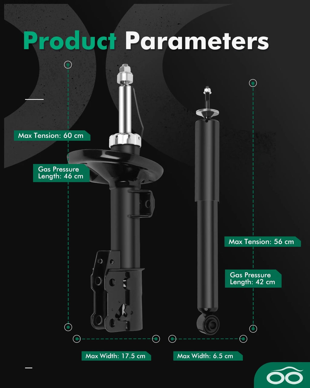 Set of 4 Shocks & Struts for Chevrolet Malibu (2004–2012) Pontiac G6 (2005–2012)