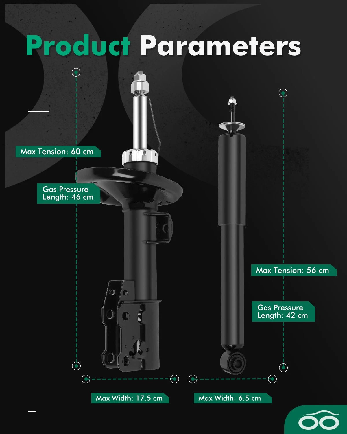 Set of 4 Shocks & Struts for Chevrolet Malibu (2004–2012) Pontiac G6 (2005–2012)