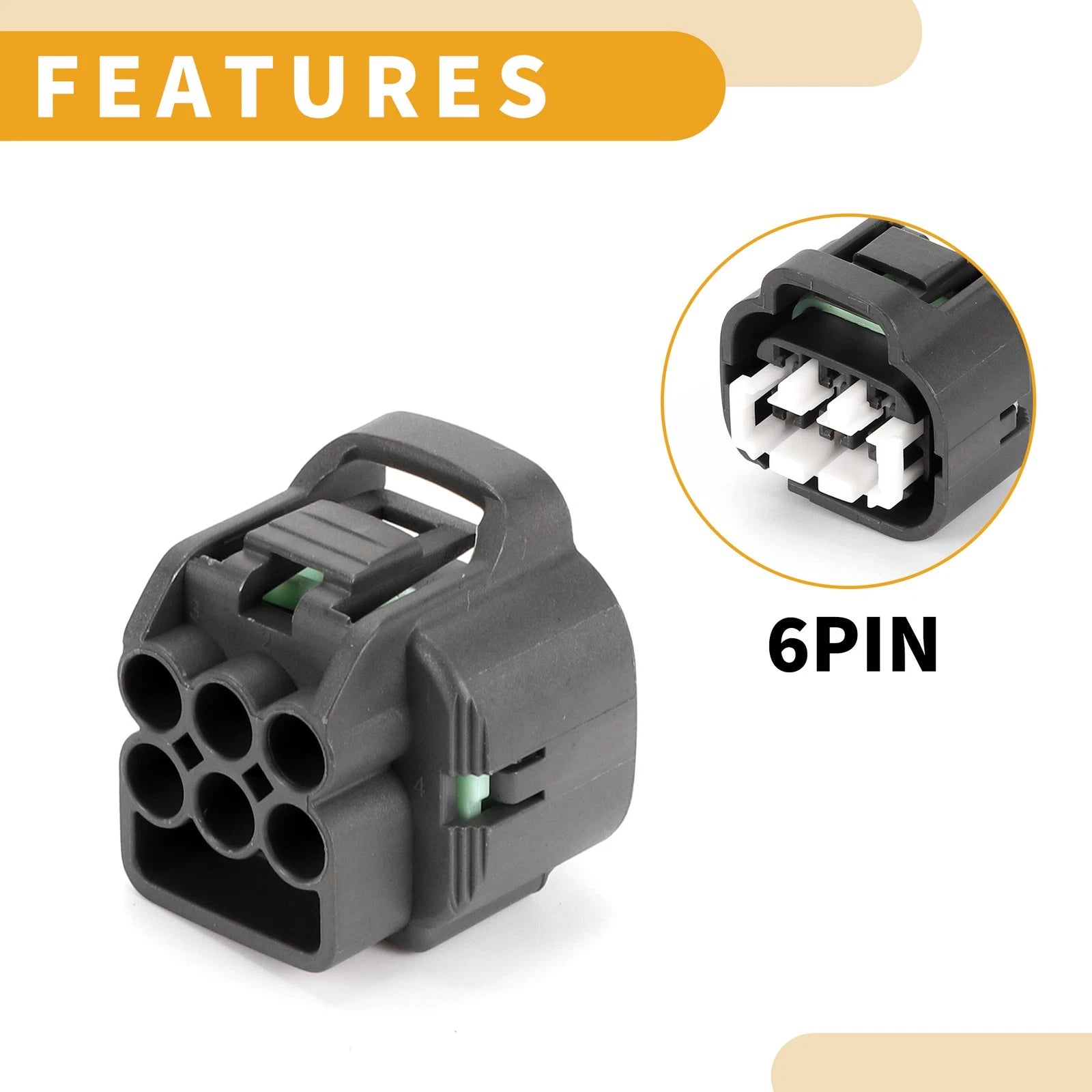 6 Pin Waterproof Headlight Connector Plug for Toyota (1 Set)