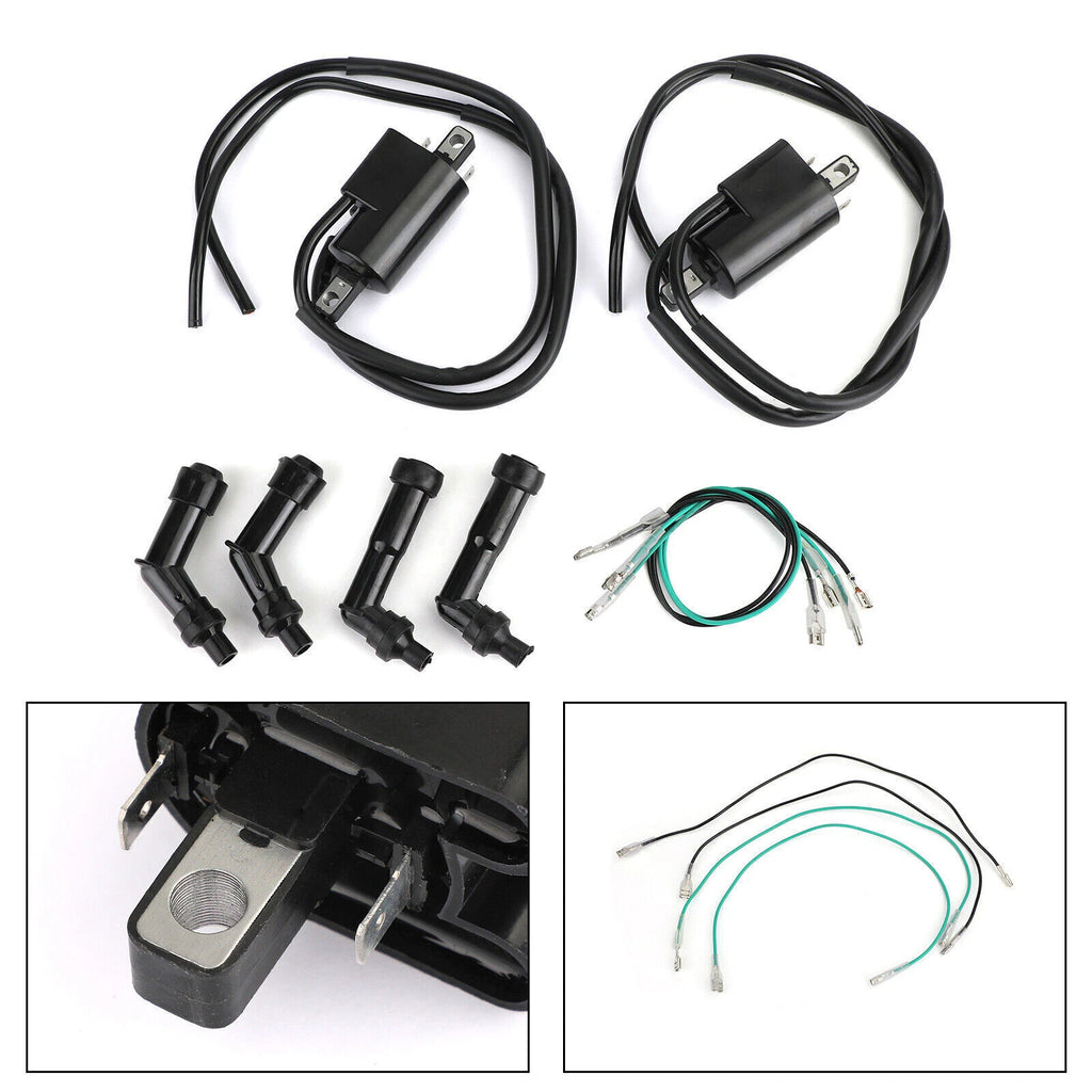 Ignition Coils & Spark Plug Caps for Honda CB350F CB400F CB500 CB550 (T9)