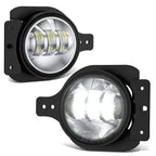 Chrome Clear LED Fog Lights for Jeep Wrangler JL Gladiator (2018–2026)