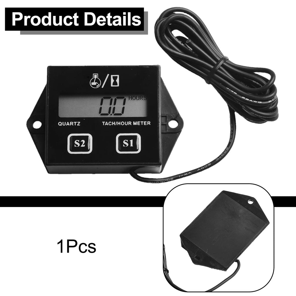 Tachometer and Hour Meter for Small Engines (Chainsaw, Snow Blower, Dirt Bike, Boat)