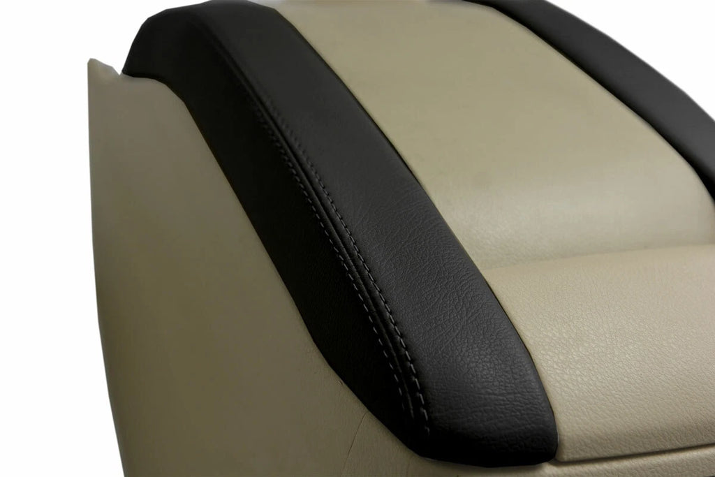 Console Lid Trim Armrest Cover for Toyota Highlander (2014–2018) Black PVC Leather