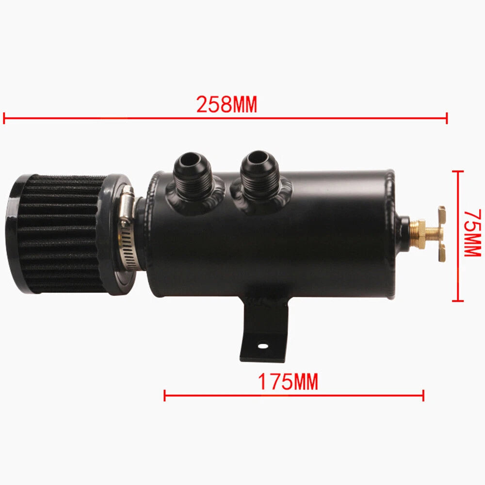 Aluminium Baffled Oil Catch Can 0.75L Twin Port AN10 for BMW E46 (2000–2007)