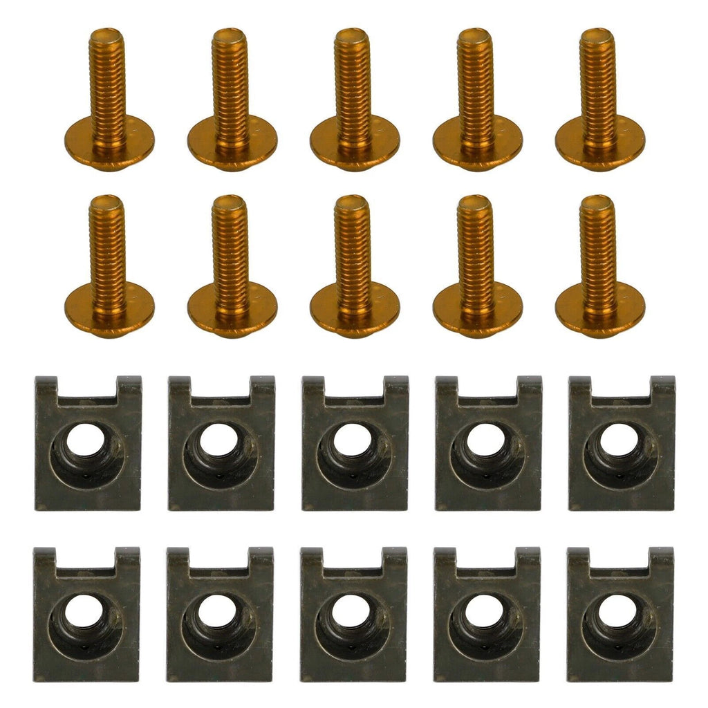 10x Aluminum M6x20mm Screen Bolts & Spring C Clips for Yamaha T9