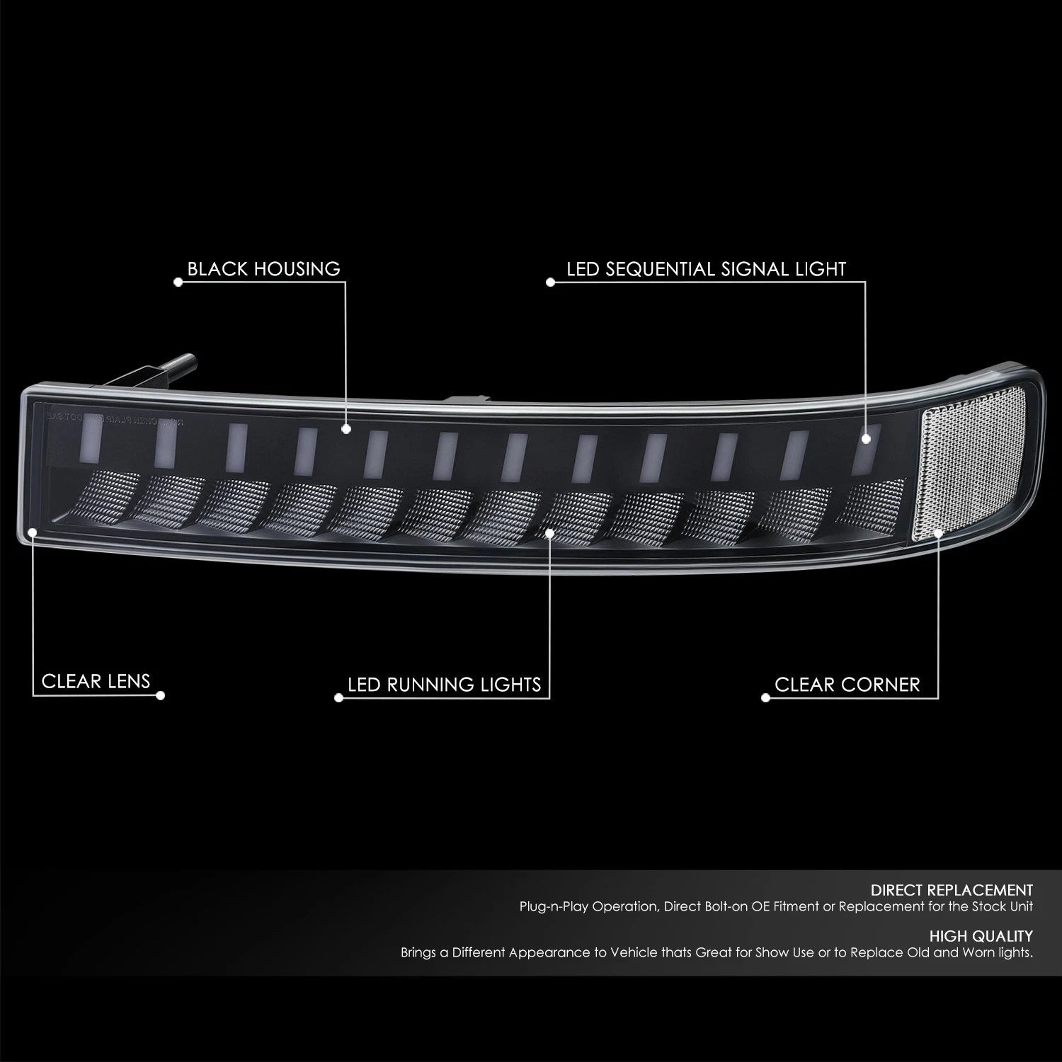 Sequential LED DRL Bumper Lights for Express Savana 1500-3500 (2003–2023)