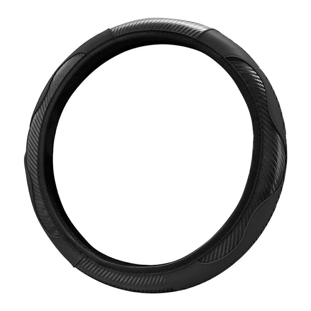 Black Microfiber Leather Steering Wheel Cover 15" for SUV (Universal)