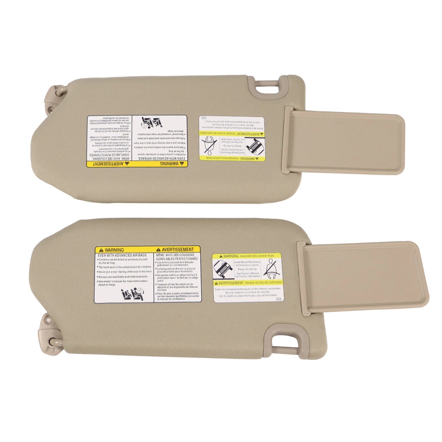 2PC Sun Visor for Nissan Pathfinder (2013–2018) & Infiniti QX60 (2014–2017) Beige