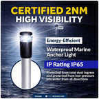24" LED Boat Anchor Light for Marine Use (2NM, Fold-Down, Polycarbonate)