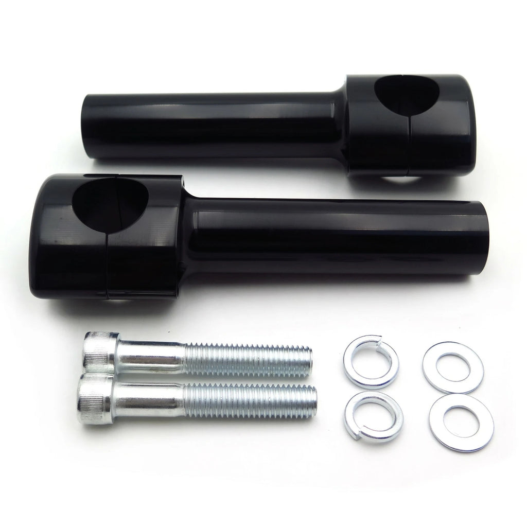 1in. Handlebar Riser Clamps Mounts Kit for Harley Motorcycle (6" Tall)