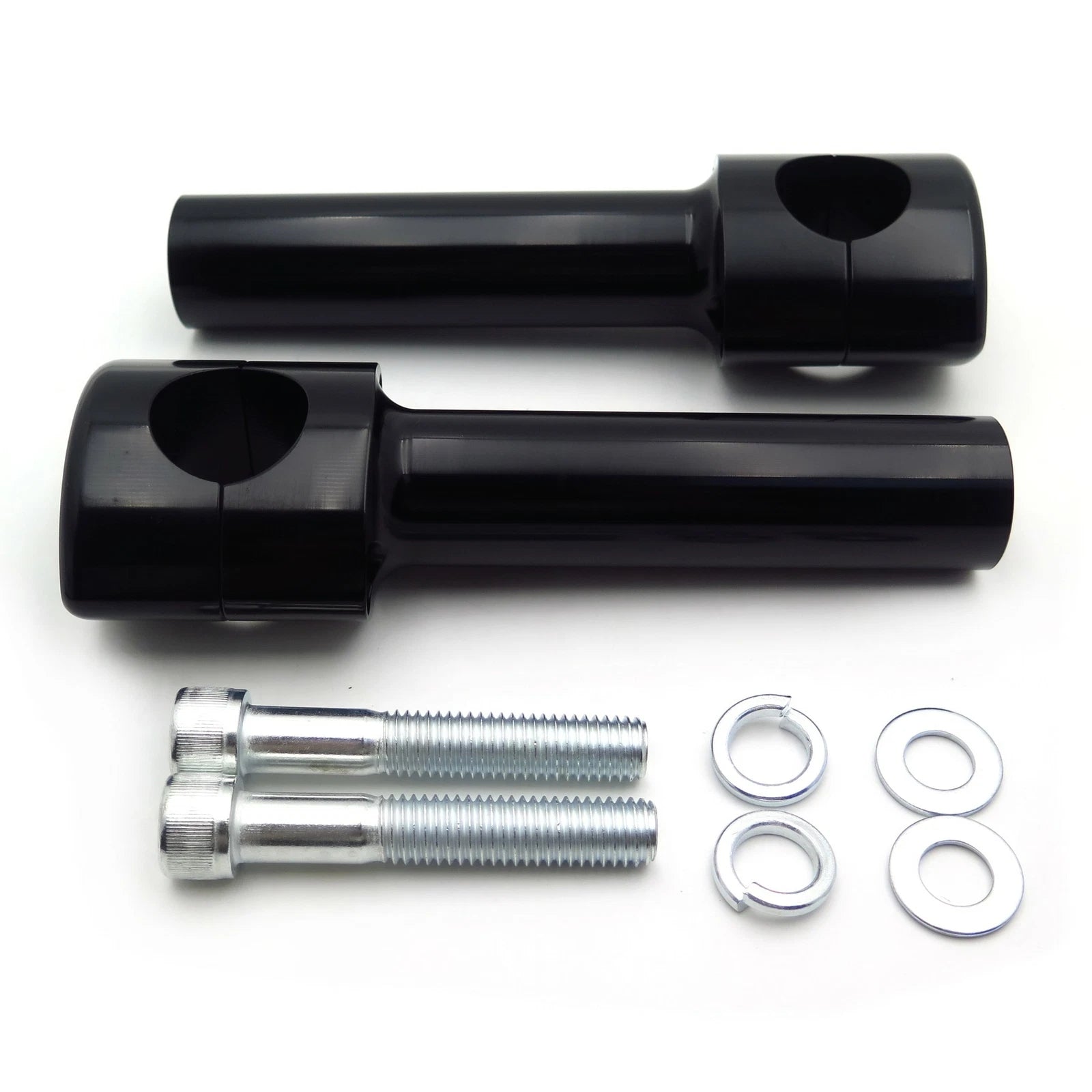1in. Handlebar Riser Clamps Mounts Kit for Harley Motorcycle (6" Tall)