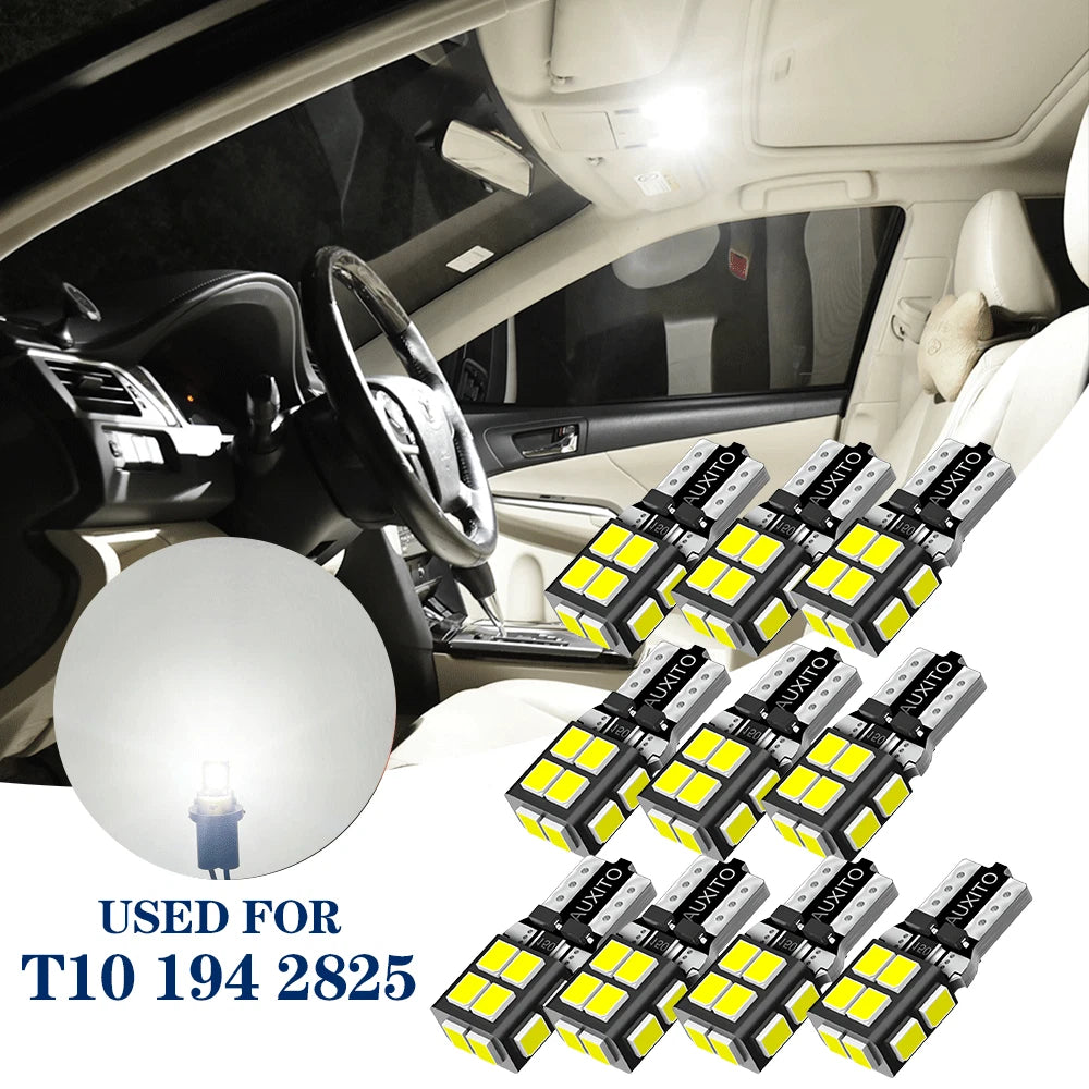 2X AUXITO 194 LED Wedge Interior License Plate Light Bulb T10 168 2825 W5W