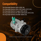 A/C Compressor for Hyundai Elantra Kia Forte Soul EV (2018–2019)