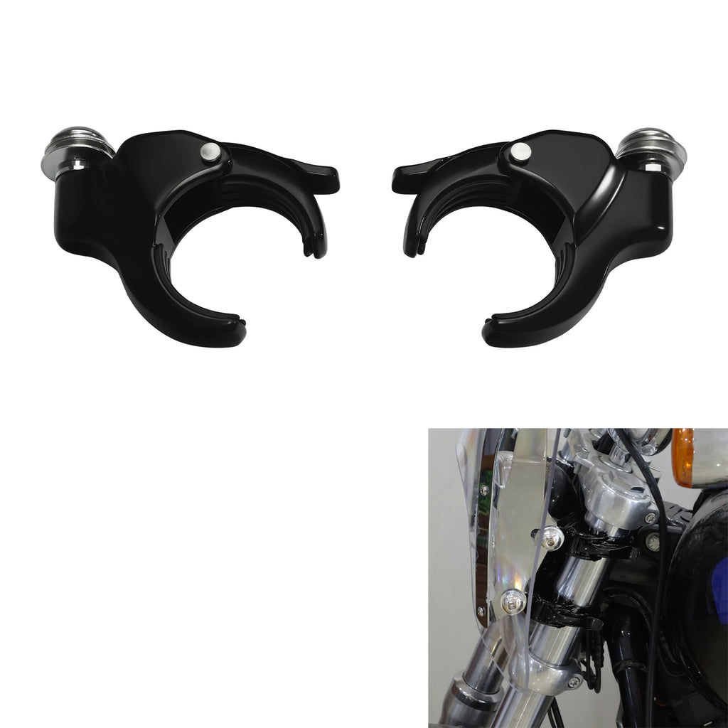 49mm Detachable Windshield Clamps for Harley FXBB FXBR FXBRS FXLR (2018–2023)