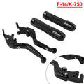 Black Extendable Brake Clutch Lever Grip Set for Kawasaki Ninja 650R (2006-2011)