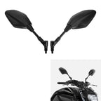 Set of 2 Black 10mm Universal Motorcycle Rearview Side Mirrors for Honda Kawasaki