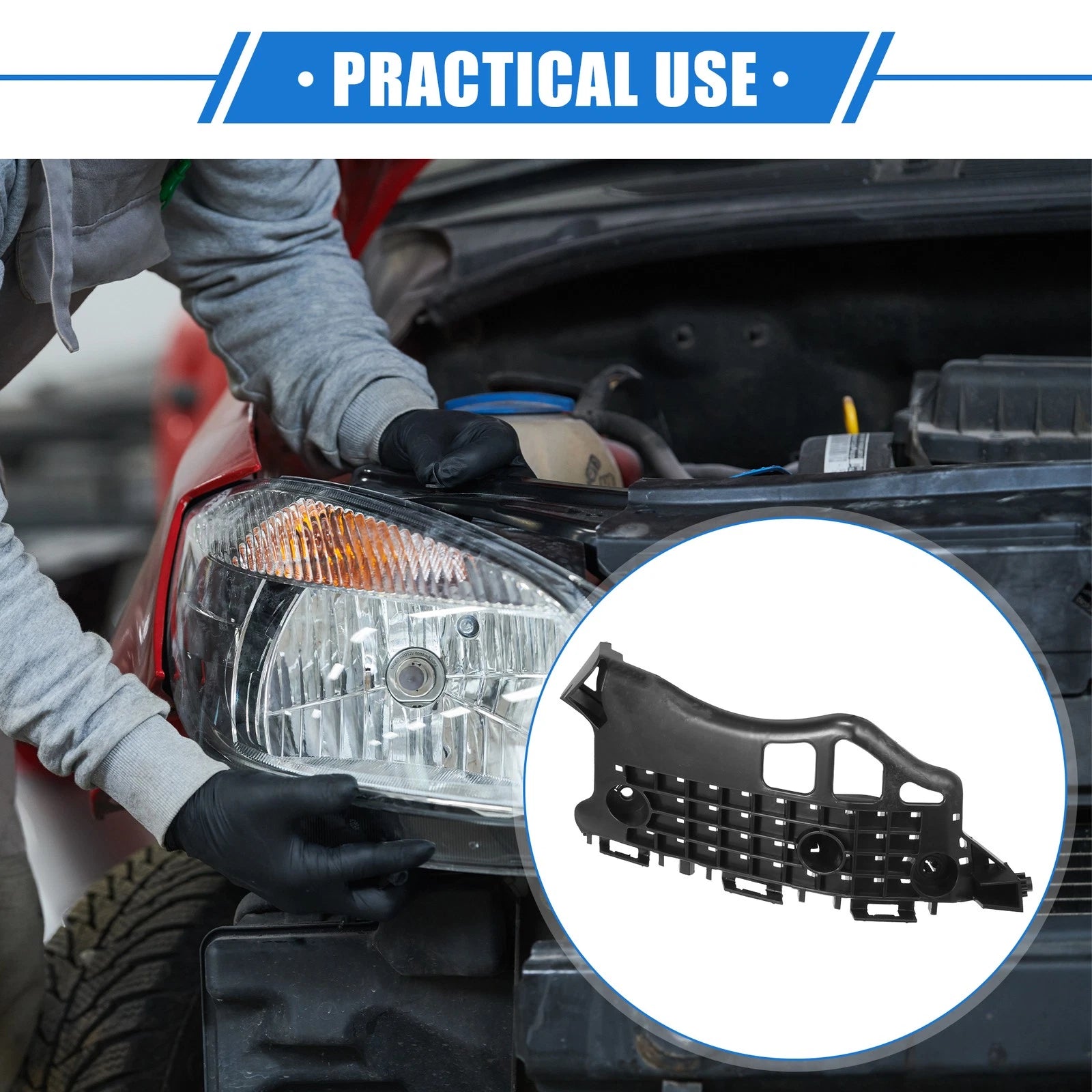 Front Right Side Bumper Mounting Bracket for Toyota C-HR (2018–2022) Black