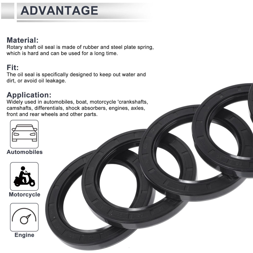 Set of 5 Oil Seal Rotary Shaft Seal NBR Rubber 65x90x10mm