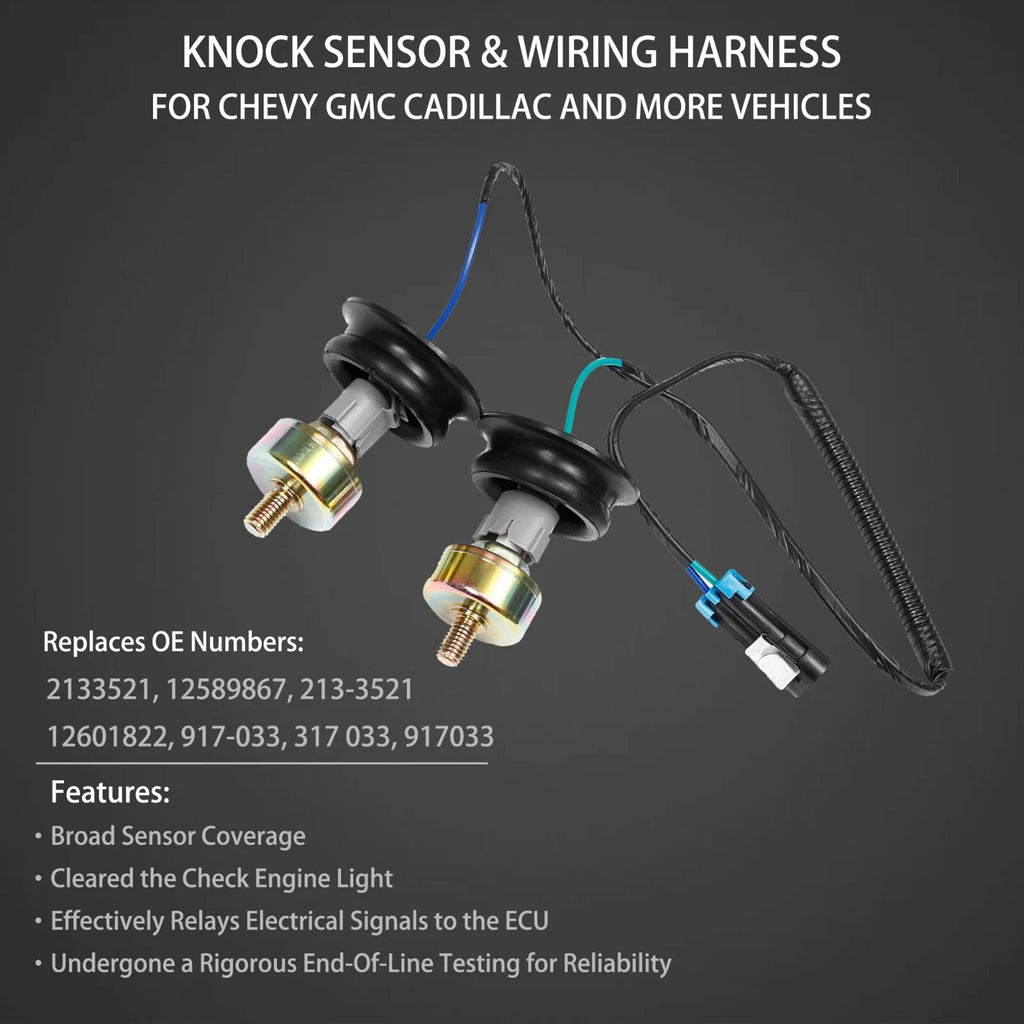 Knock Sensors with Harness Kit for Chevy Silverado GMC Sierra (2007-2013)