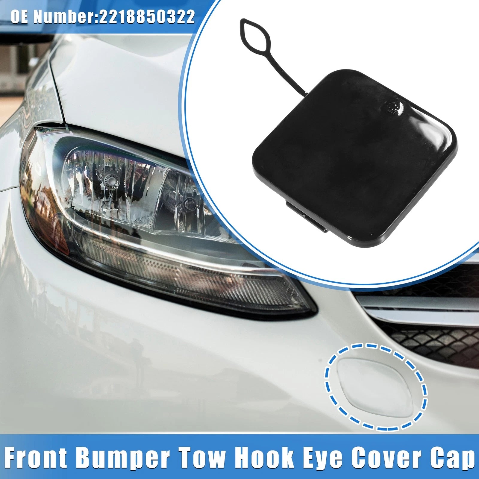 Tow Hook Cover Cap for Mercedes-Benz S Class (2010–2013) Black