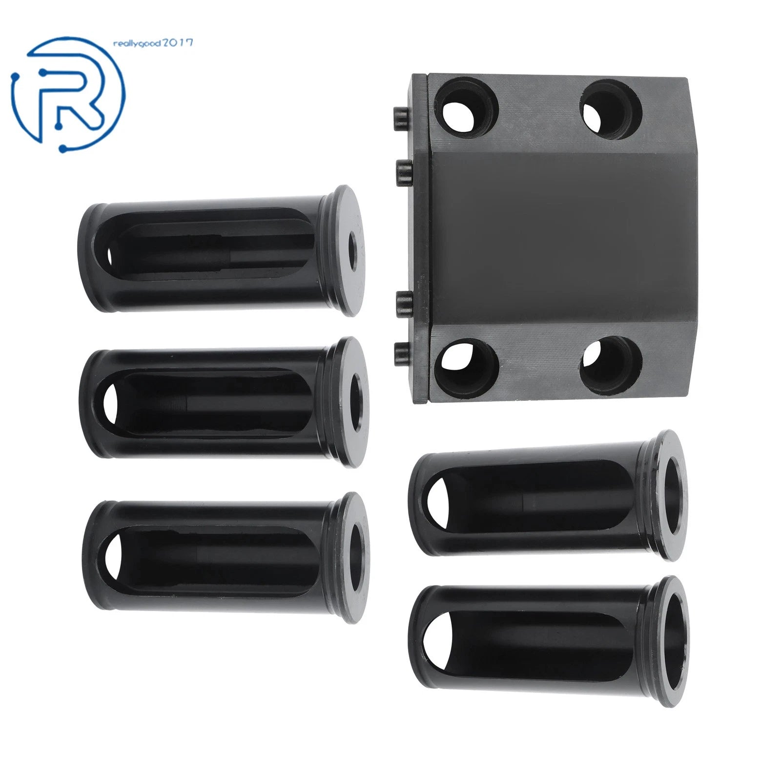 Boring Bar Lathe Turret Tool Holder Block 1.5" ID & 5 Pcs C Reduction Sleeves