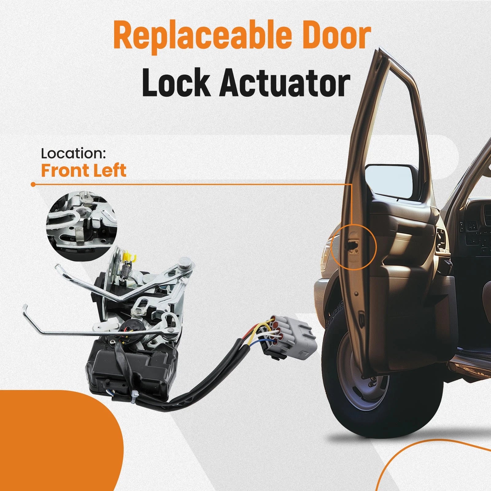 Front Left Side Door Lock Latch Actuator Assembly for Toyota Tacoma (1998–2004)