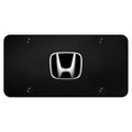Chrome Logo on Black License Plate - Officially Licensed for Honda
