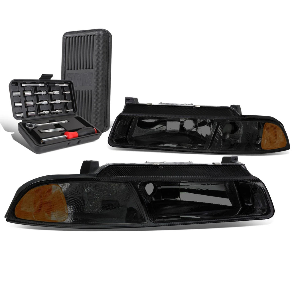 Smoked/Amber Side Headlight Lamps for Dodge Stratus Cirrus (1995–2000)