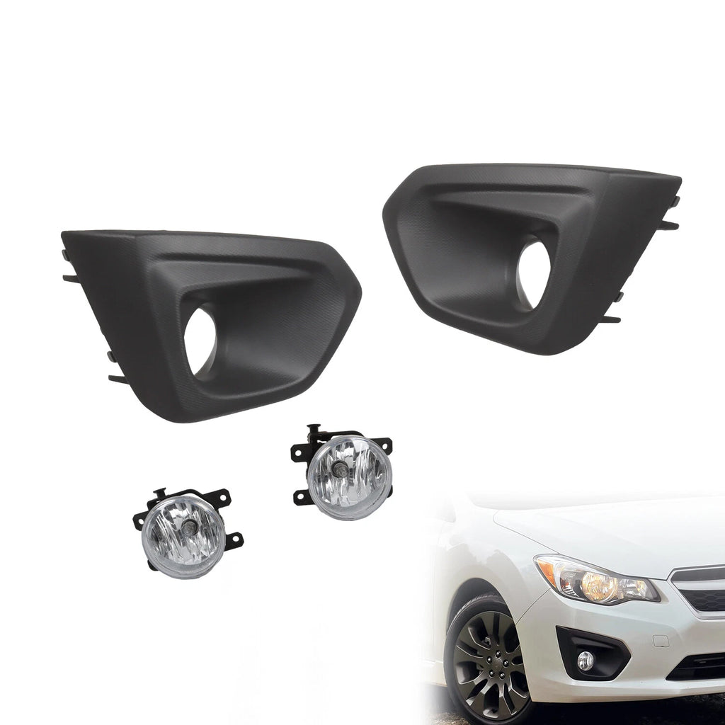 Pair of Fog Lights for Subaru Impreza (2012–2014) - Front Bumper Lamps w/ Bezel