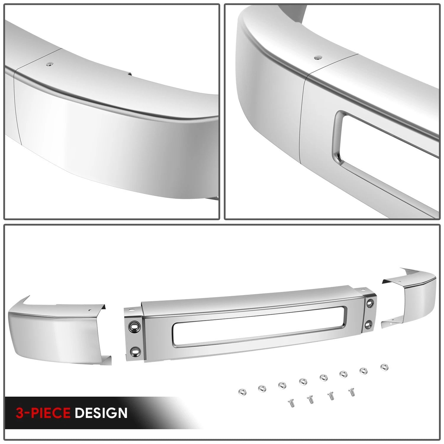 Chrome Front Bumper Face Bar for Ford E-150 E-250 E-350 E-450 (2008–2019)
