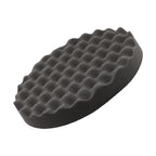 2 x Black Round Foam Compounding Polishing Pad Single Sided Flat Back