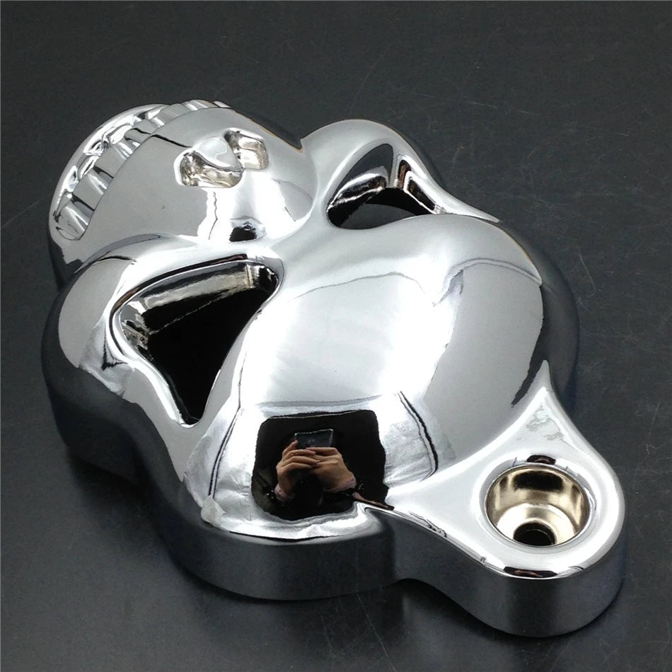 Chrome Skull Horn Cover for Harley Davidson Cowbell Horns (1992–2020)