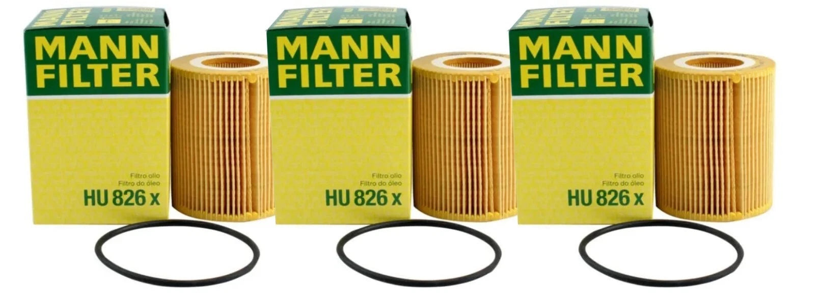 Set of 3 Engine Oil Filters HU826X for Land Rover Discovery Range Rover Sport (–)