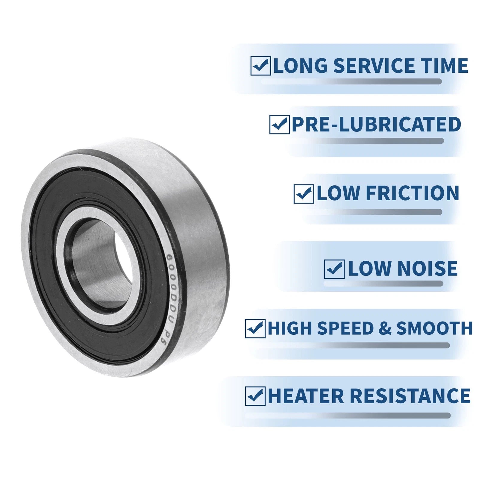 1 Pc 6000DDU Deep Groove Ball Bearing for Scooter Skateboard (10x26x8mm)