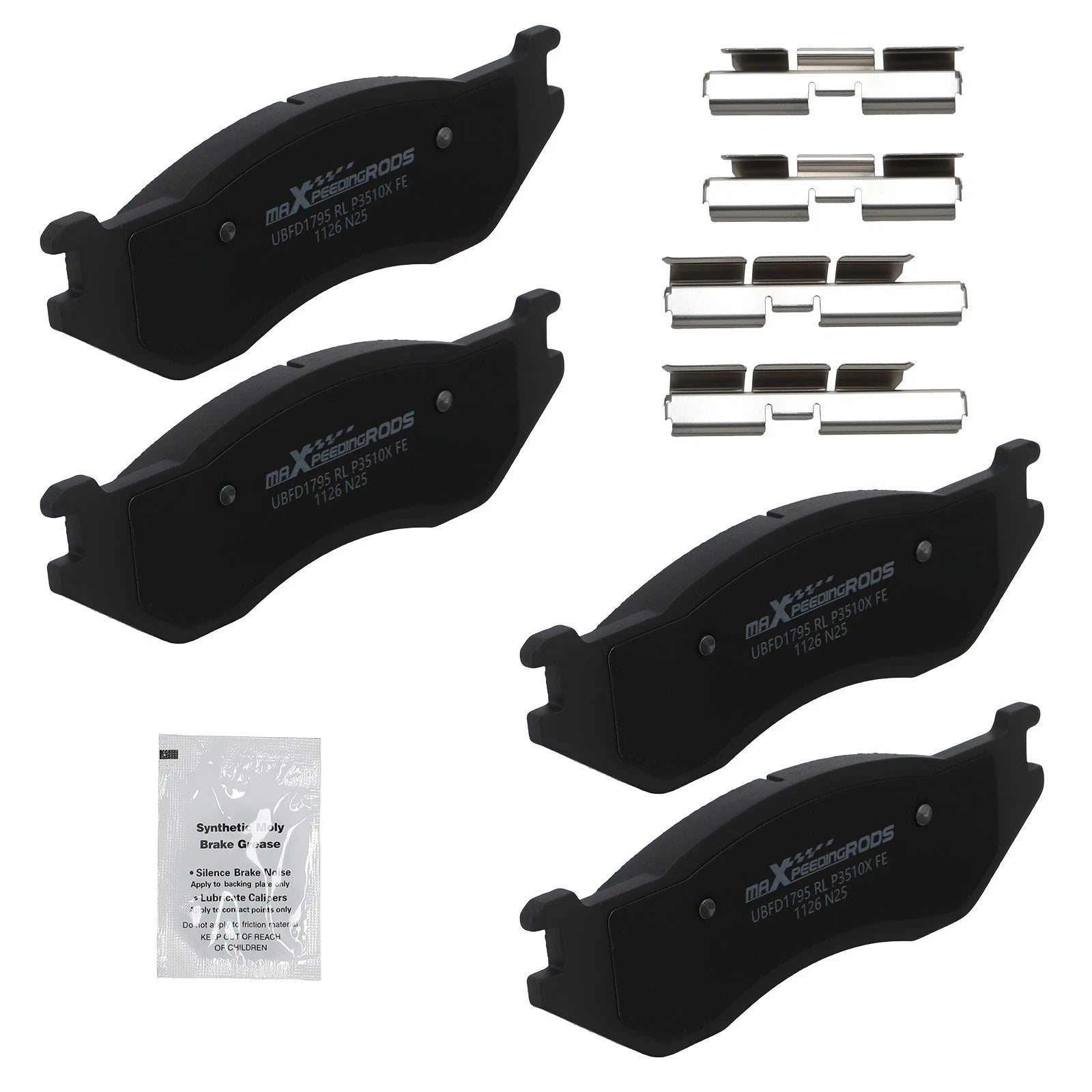 Set of 4 Front Brake Pads for Dodge Durango (2003–2006) / Ram 1500 (2002–2005) D966