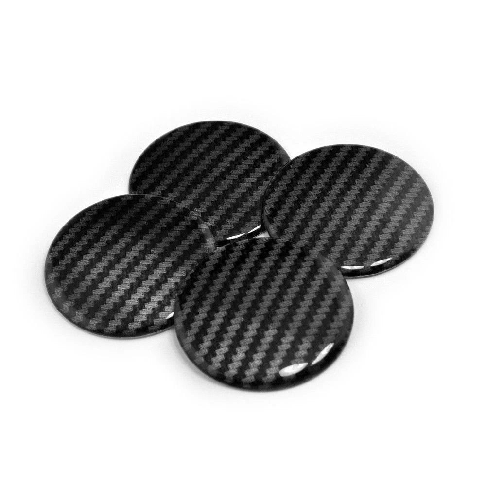Set of 4 Aluminum Wheel Center Cap Stickers for Auto (Universal Fit)