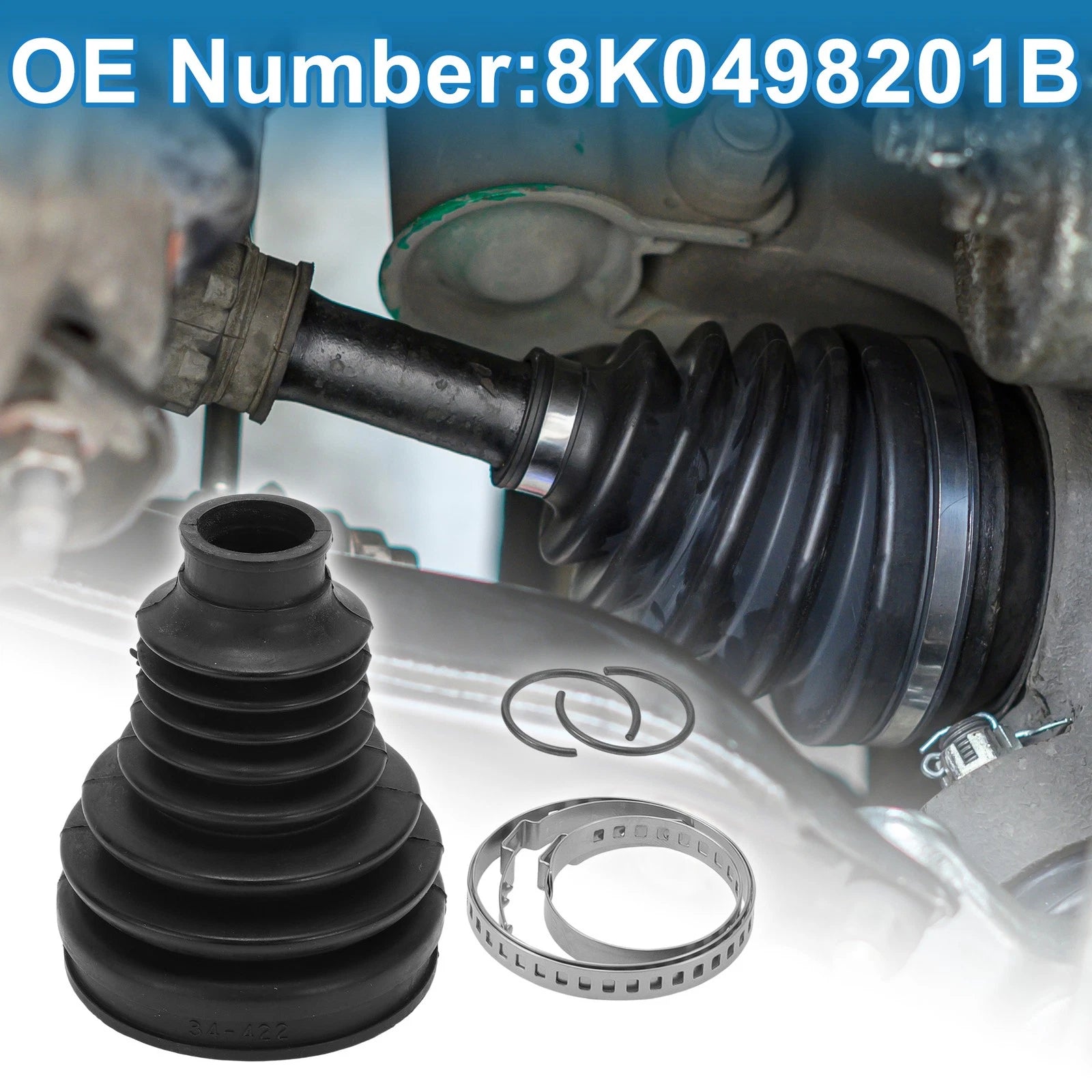 Inner CV Joint Boot Kit w/ Clamps for Audi A4 A5 (2009–2016) 8K0498201B