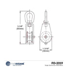 Single Swivel Eye Pulley Block FO2319 for Five Oceans