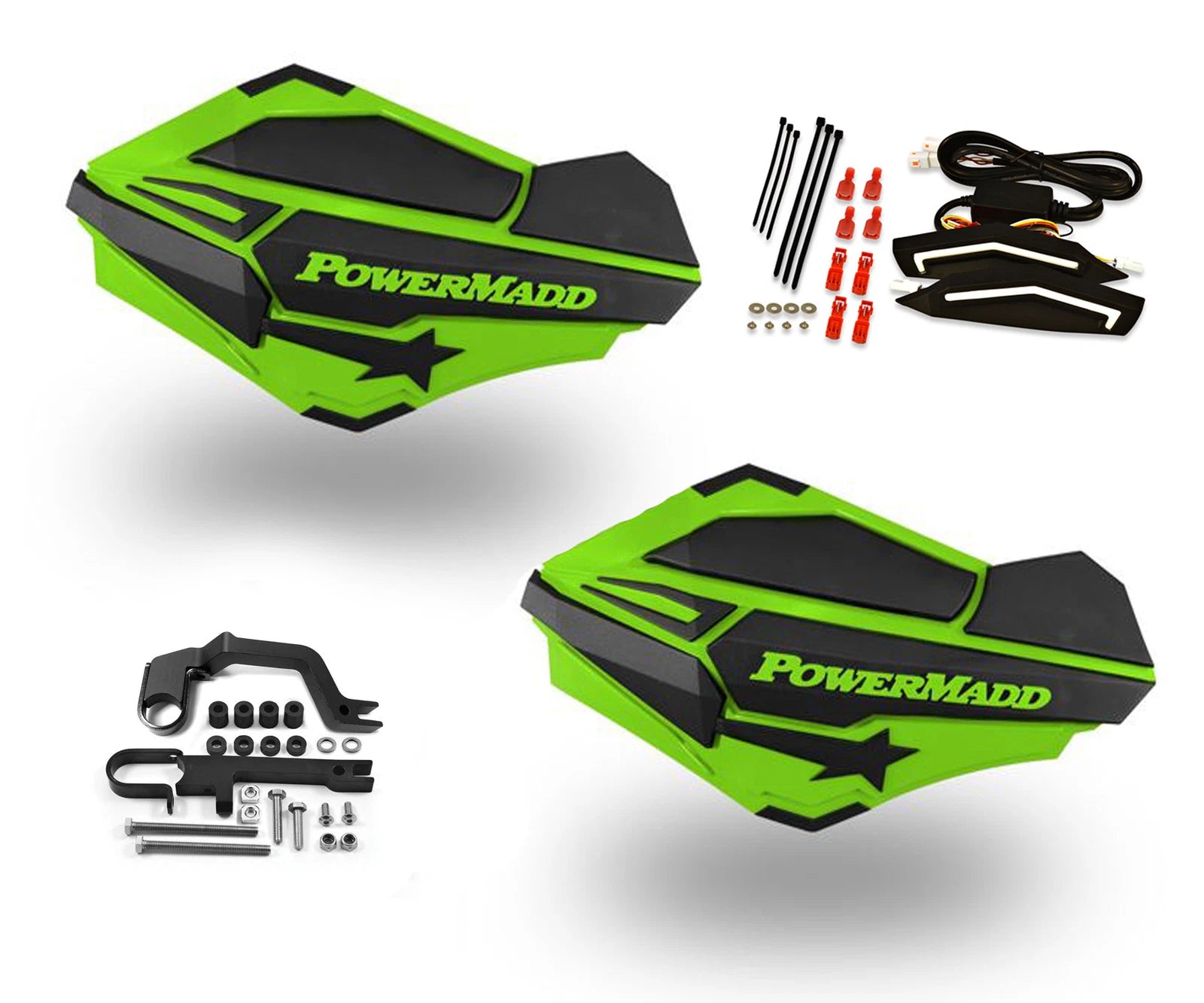 Powermadd Sentinel LED Turn Signal Handguards for Snowmobile (Stealth)