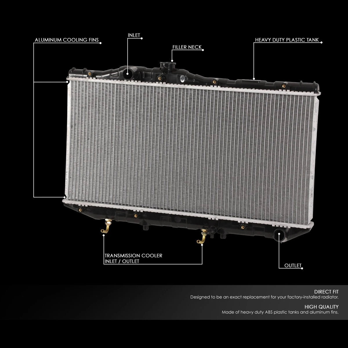 Factory Style Aluminum Core Radiator DPI 870 for Toyota Camry (1987–1991)