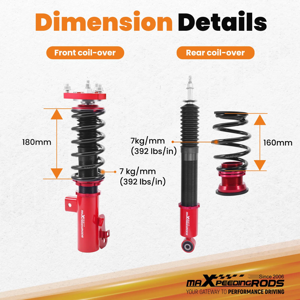 Coilovers 24 Level Adjustable Damper Kit for Honda Civic (2012-2015)
