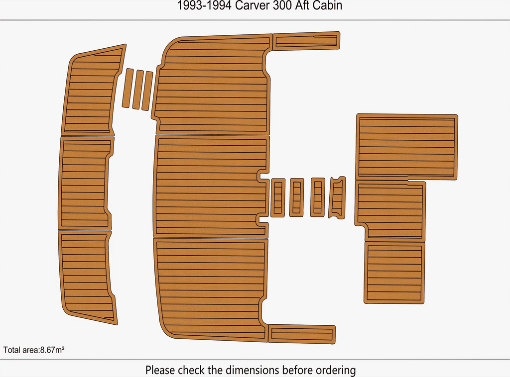 EVA Pads for Carver 300 Aft Cabin (1994) - Faux Flooring Mat