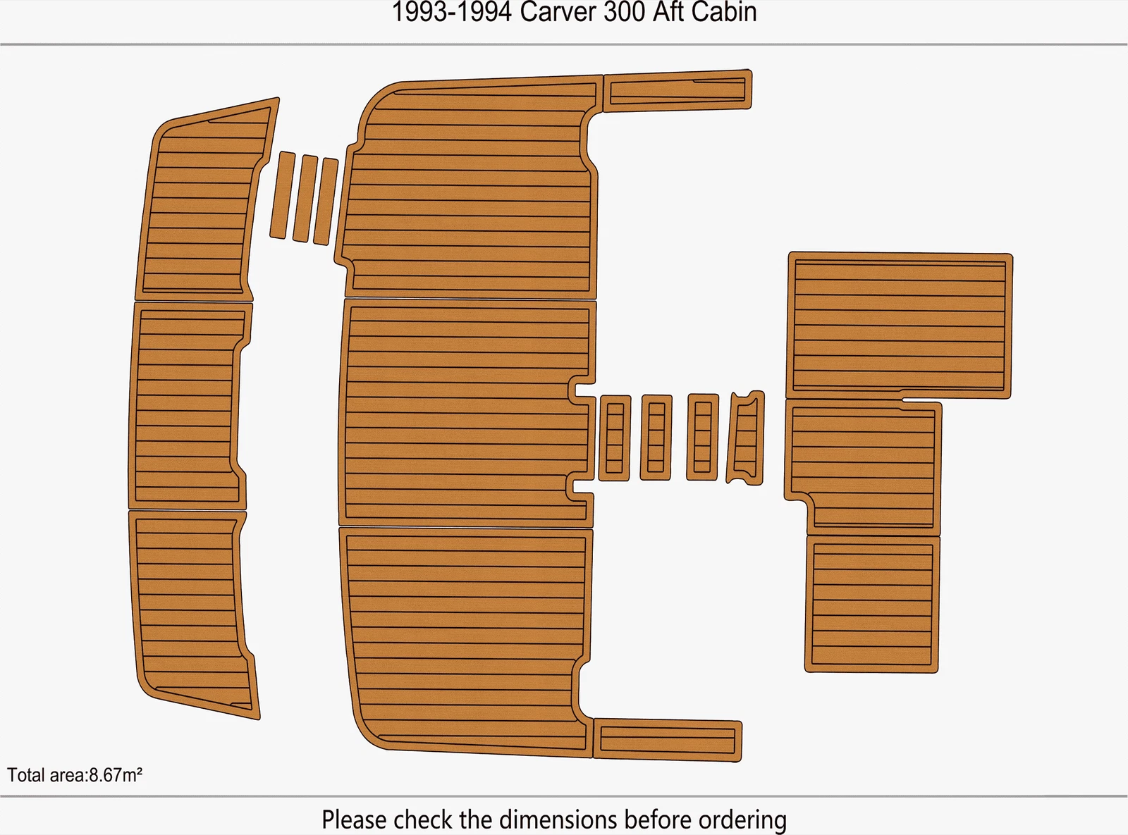 EVA Pads for Carver 300 Aft Cabin (1994) - Faux Flooring Mat