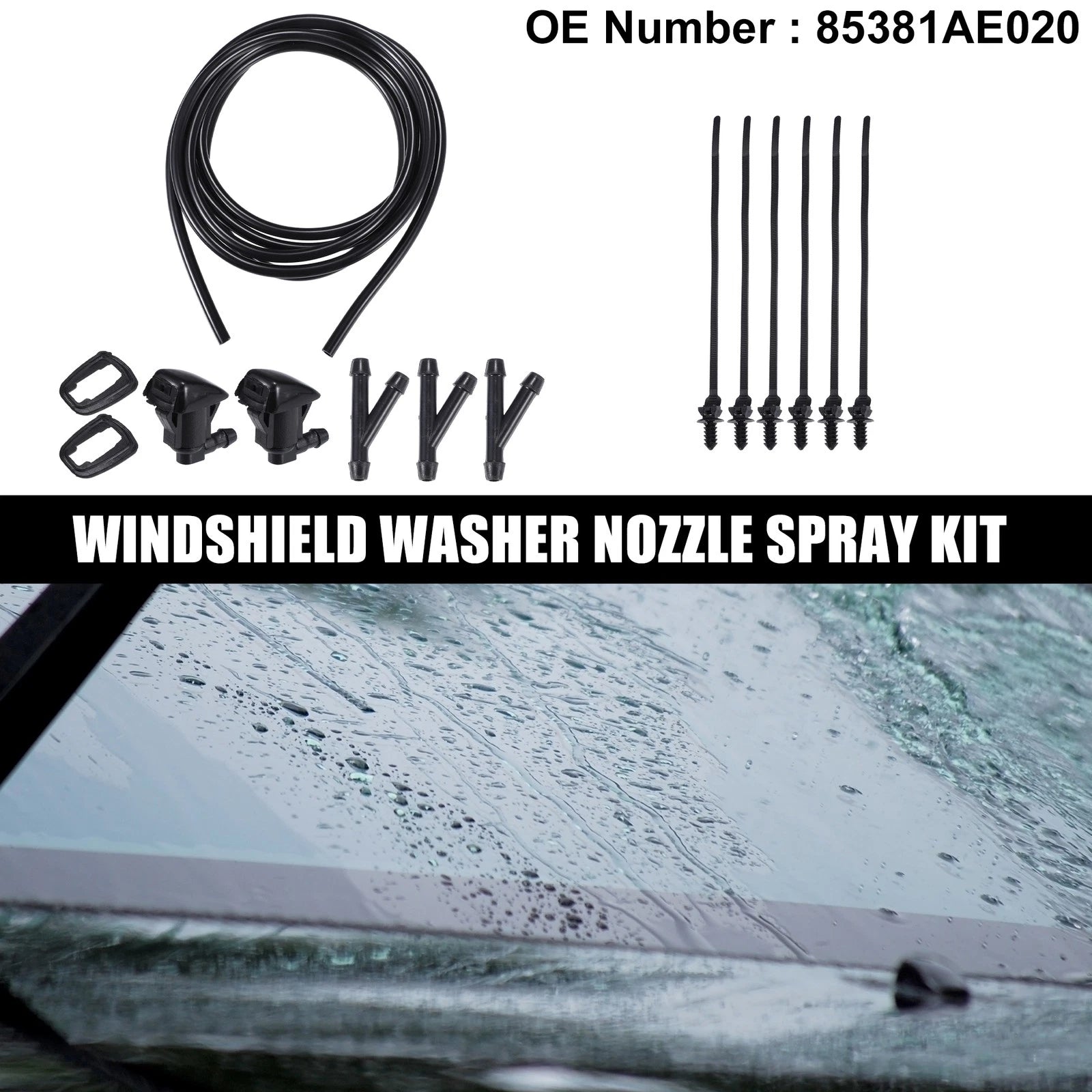 Set of 2 Windshield Washer Nozzles No. 85381AE020 for Toyota Sienna 