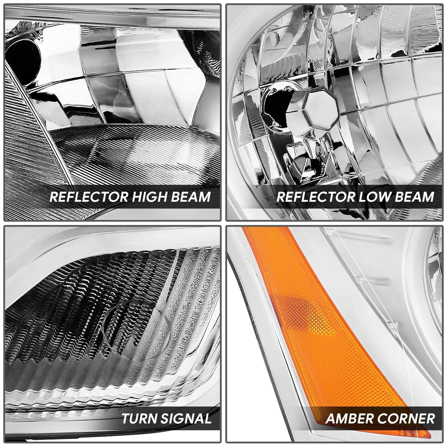 Factory Style Chrome Amber Right Side Headlight for Ford Transit 150-350 (2015–2023)