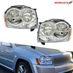 Set of 2 Headlight Assemblies for Jeep Grand Cherokee (2005–2007) Chrome