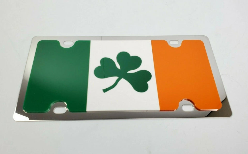Irish Flag Vanity License Plate Premium Stainless Steel for Car Truck (All)